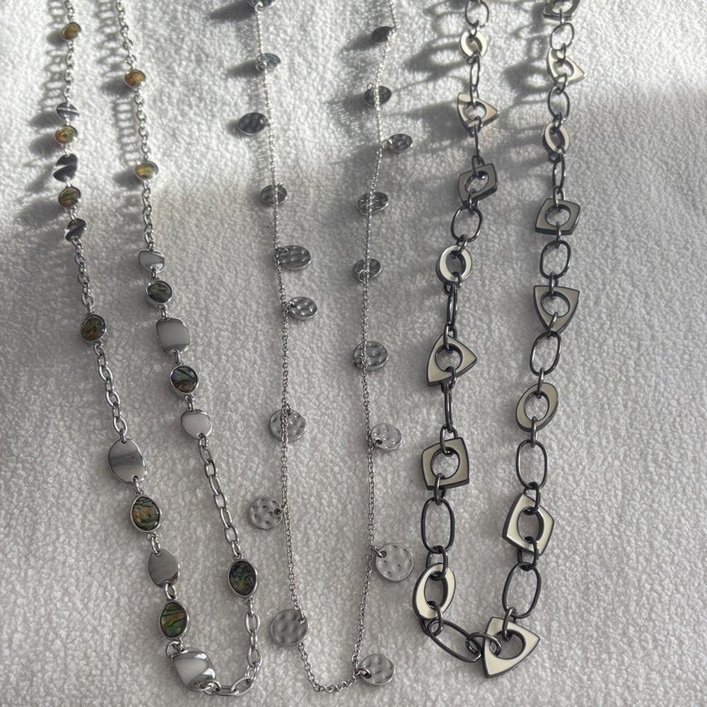 Elegant Lia Sophia Silver Necklace Set